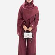 Linen Kimino Set - Maroon