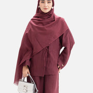 Linen Kimino Set - Maroon