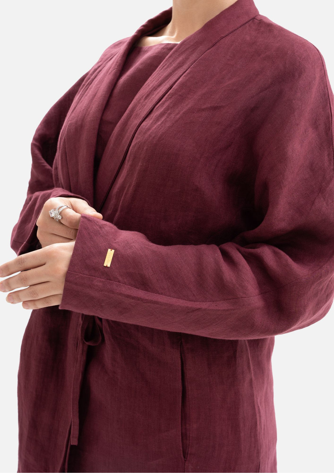 Linen Kimino Set - Maroon