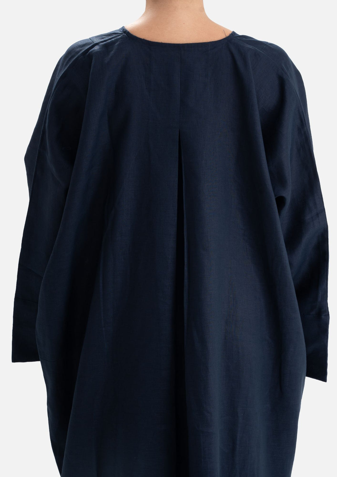 Linen Abaya Front Closed - Blue