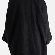 Linen Abaya Front Open - Black