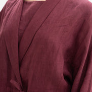 Linen Kimino Set - Maroon