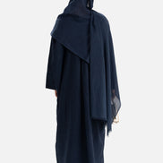 Linen Abaya Front Closed - Blue