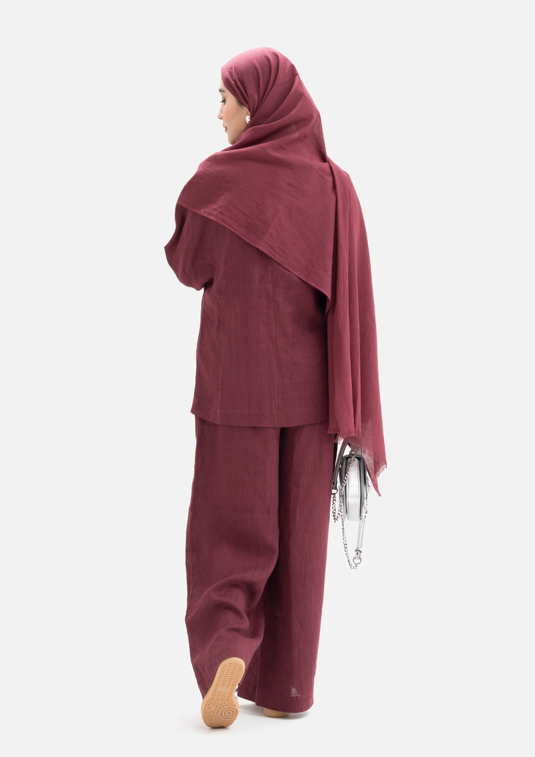 Linen Kimino Set - Maroon